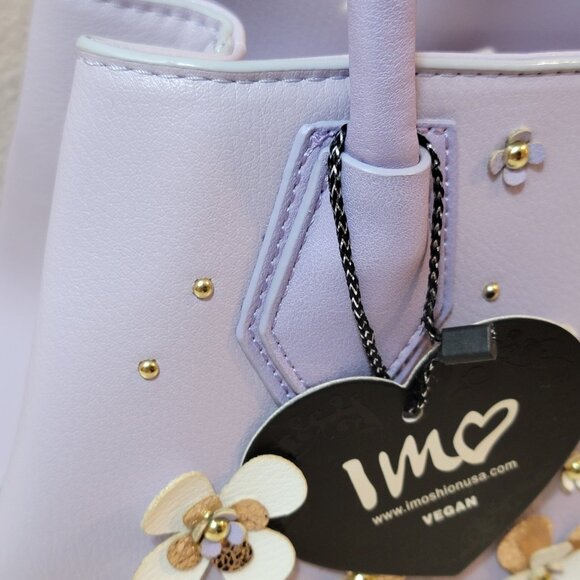 Imoshion USA Lavender Floral Satchel Bag | Vegan Leather | NWT - Picture 13 of 15